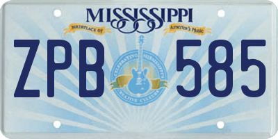 MS license plate ZPB585