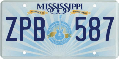 MS license plate ZPB587