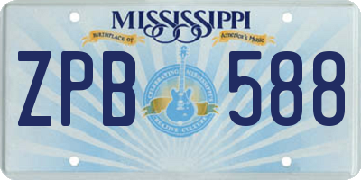 MS license plate ZPB588