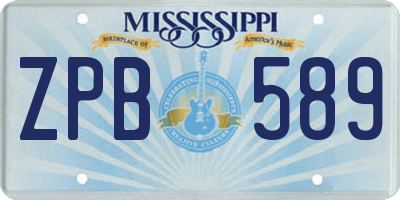MS license plate ZPB589
