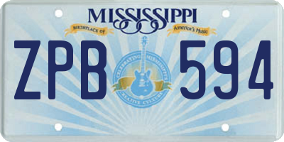 MS license plate ZPB594