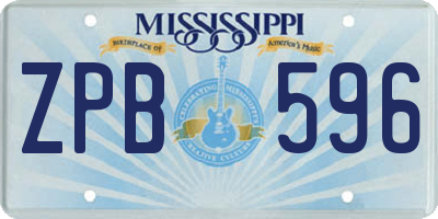 MS license plate ZPB596