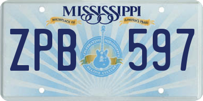 MS license plate ZPB597