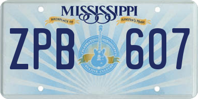 MS license plate ZPB607