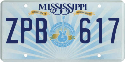 MS license plate ZPB617