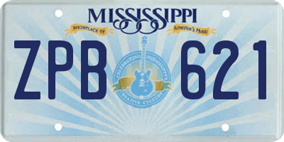 MS license plate ZPB621