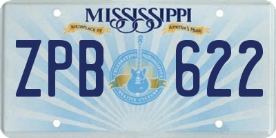 MS license plate ZPB622