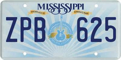 MS license plate ZPB625