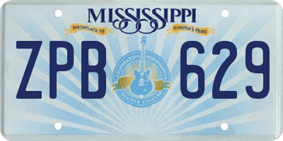 MS license plate ZPB629