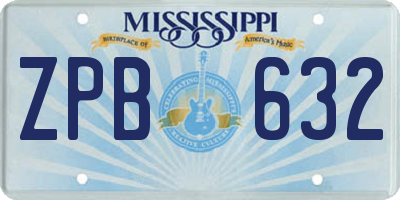 MS license plate ZPB632