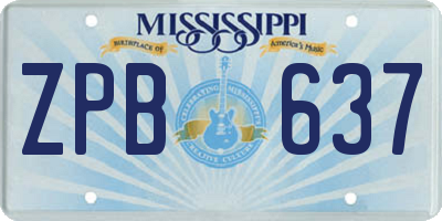 MS license plate ZPB637