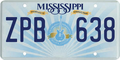 MS license plate ZPB638