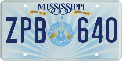 MS license plate ZPB640