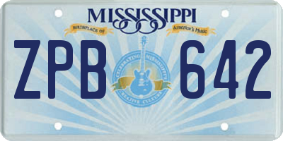 MS license plate ZPB642