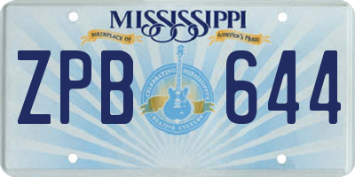MS license plate ZPB644