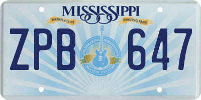 MS license plate ZPB647