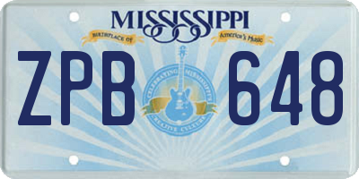 MS license plate ZPB648