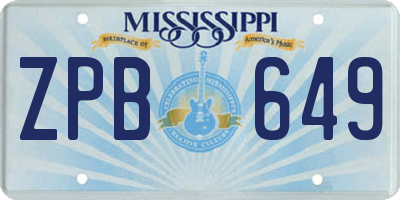 MS license plate ZPB649