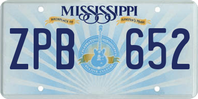 MS license plate ZPB652