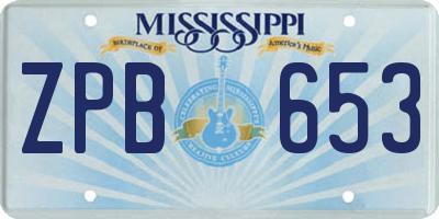 MS license plate ZPB653