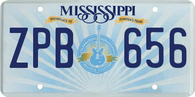 MS license plate ZPB656