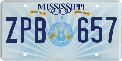 MS license plate ZPB657