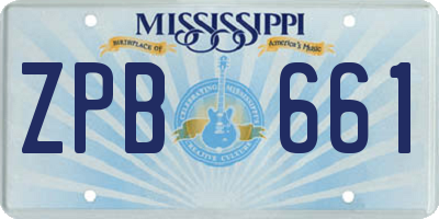MS license plate ZPB661