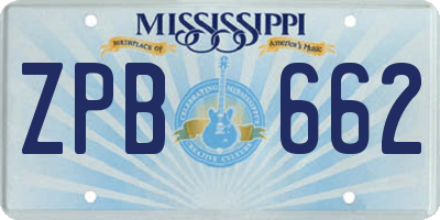 MS license plate ZPB662