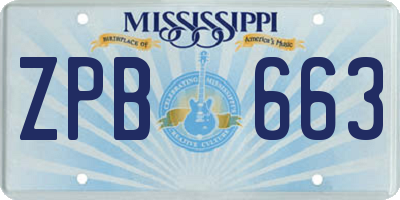 MS license plate ZPB663