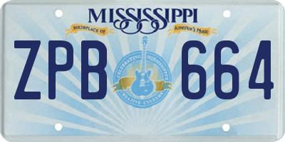 MS license plate ZPB664