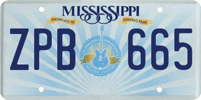 MS license plate ZPB665