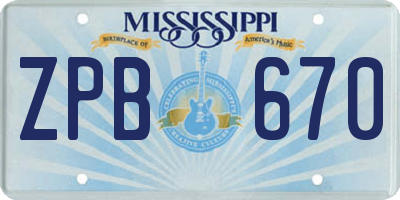 MS license plate ZPB670