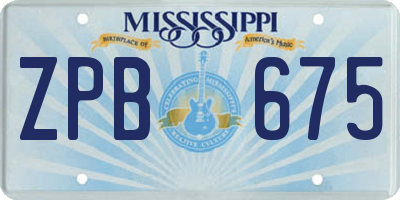 MS license plate ZPB675