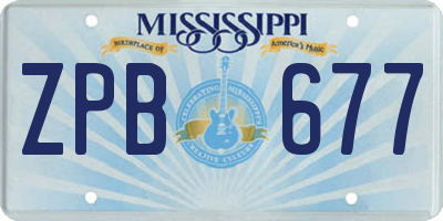 MS license plate ZPB677