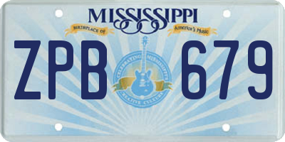 MS license plate ZPB679