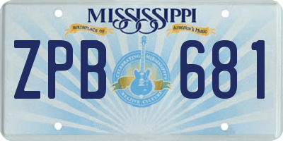MS license plate ZPB681