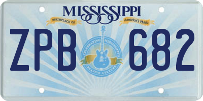 MS license plate ZPB682