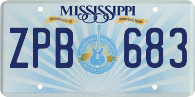 MS license plate ZPB683
