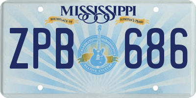 MS license plate ZPB686