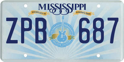 MS license plate ZPB687