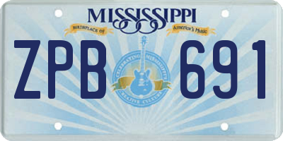 MS license plate ZPB691