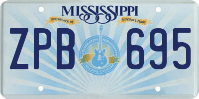 MS license plate ZPB695
