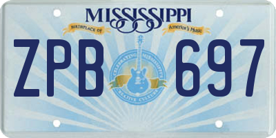 MS license plate ZPB697
