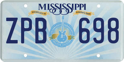 MS license plate ZPB698