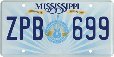 MS license plate ZPB699
