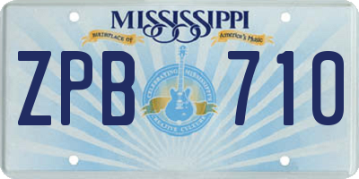 MS license plate ZPB710