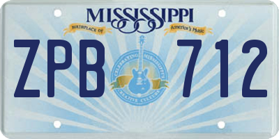 MS license plate ZPB712