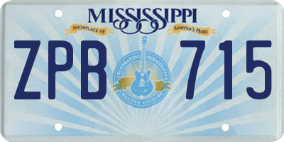 MS license plate ZPB715