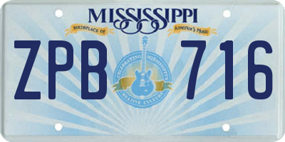 MS license plate ZPB716
