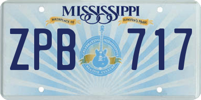 MS license plate ZPB717